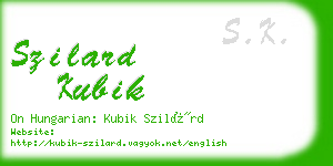 szilard kubik business card